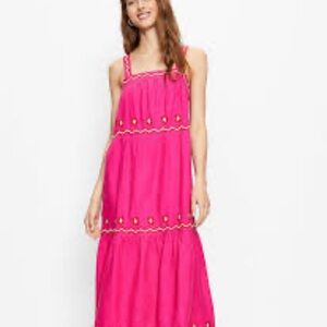 The LOFT embroidered midi dress size small petite